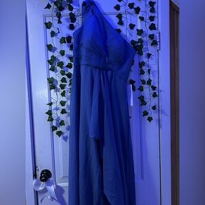 Elegant Blue Strapless Dress